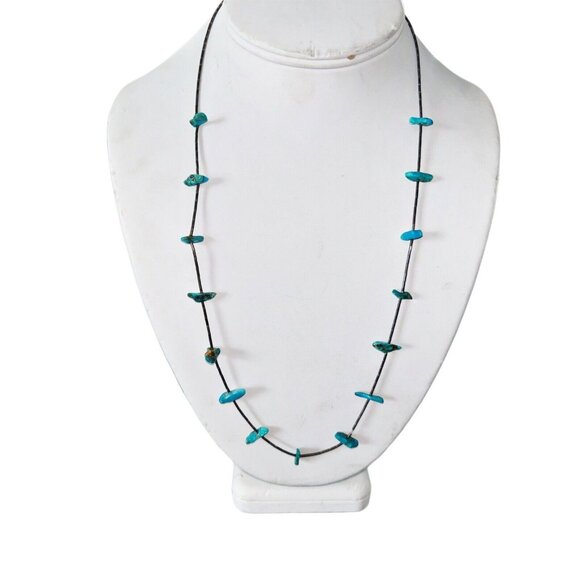 Vintage Liquid Silver Chunky Turquoise Beaded Necklace